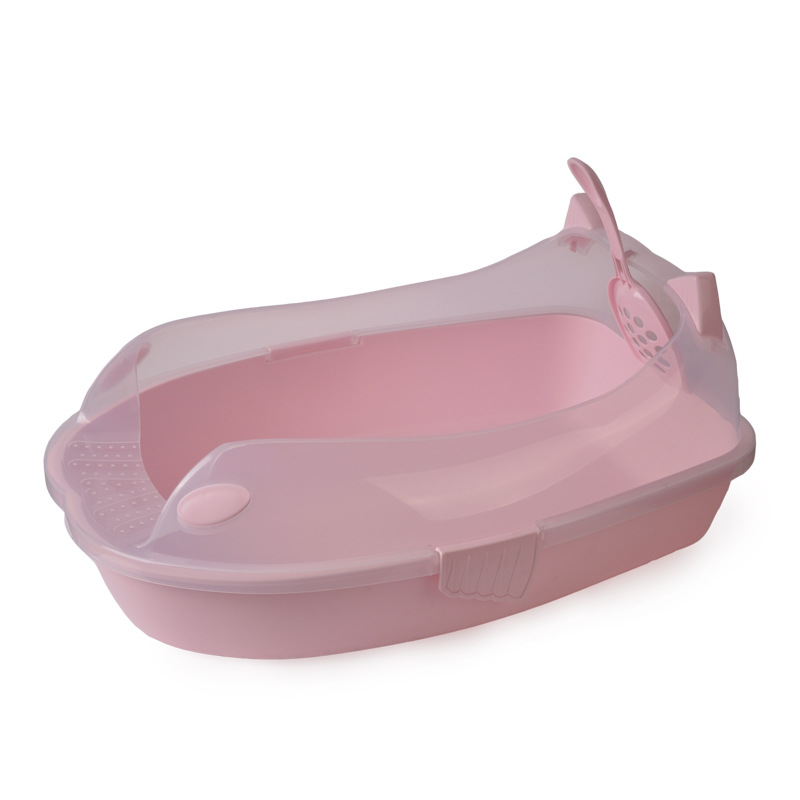 Semi-enclosed cat litter pan cat toilet cat bedpan cat litter pan pet supplies with spatula does not contain cat litter Semi-enclosed cat litter pan cat toilet cat bedpan cat litter pan pet supplies with spatula does not contain cat litter