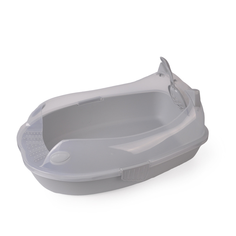 Semi-enclosed cat litter pan cat toilet cat bedpan cat litter pan pet supplies with spatula does not contain cat litter Semi-enclosed cat litter pan cat toilet cat bedpan cat litter pan pet supplies with spatula does not contain cat litter