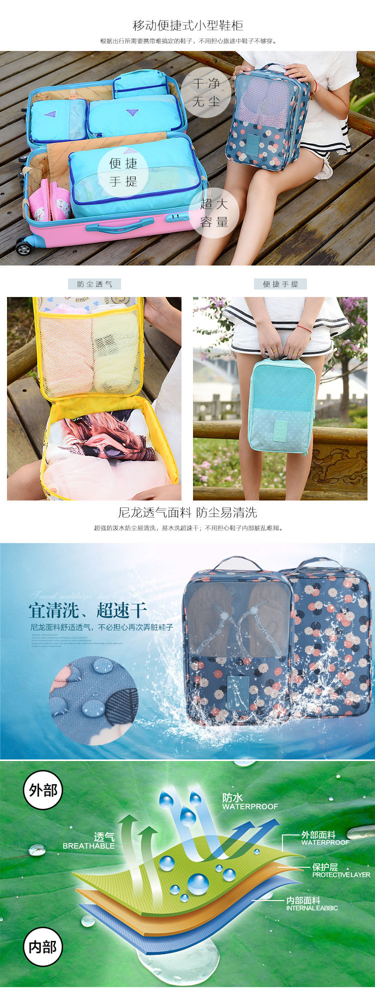 Travel Storage Bag Shoes Buggy Bag Shoe Storage Bag Dustproof Shoe Box Shoe Bag