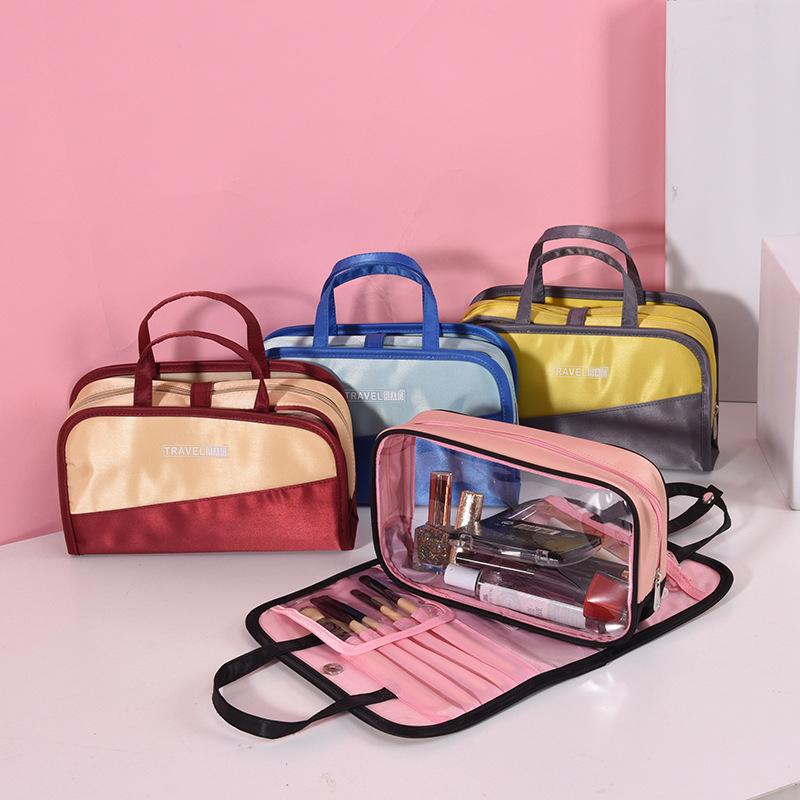 Travel color makeup bag set buckle PVC can split wash bag nylon storage bag activities link
