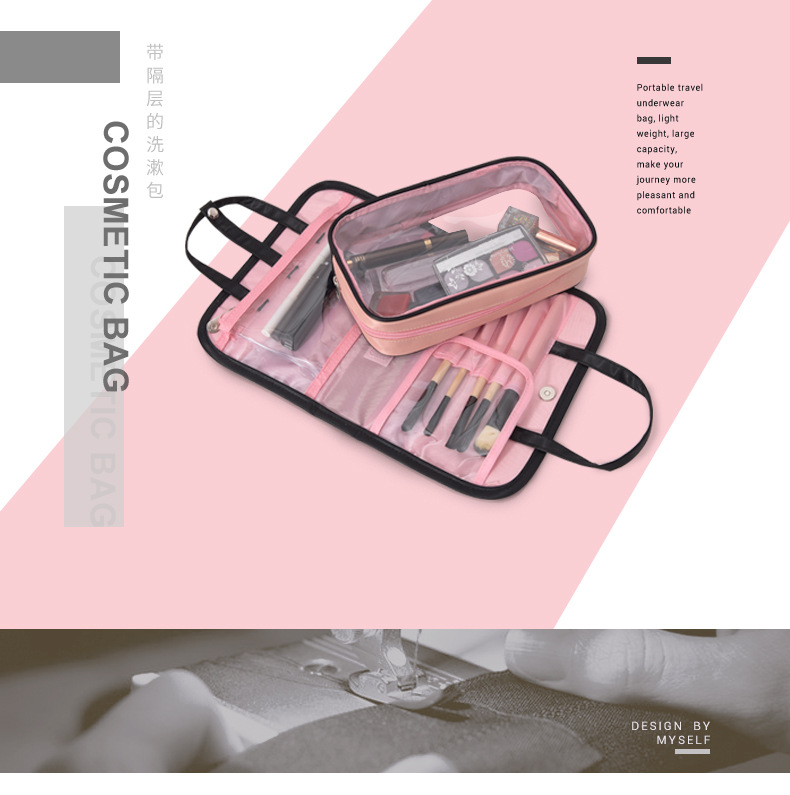 Travel color makeup bag set buckle PVC can split wash bag nylon storage bag activities link