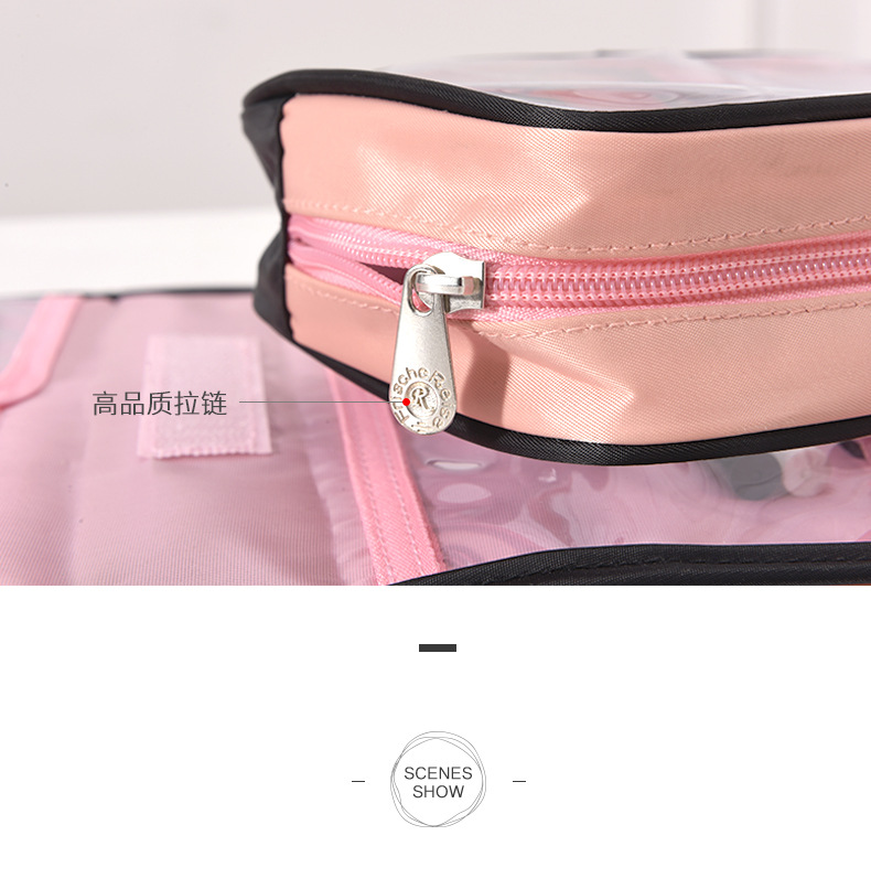 Travel color makeup bag set buckle PVC can split wash bag nylon storage bag activities link