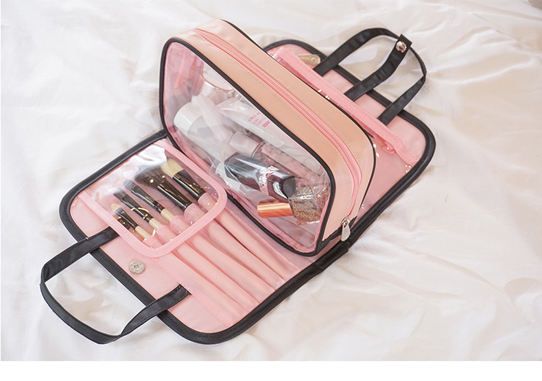 Travel color makeup bag set buckle PVC can split wash bag nylon storage bag activities link