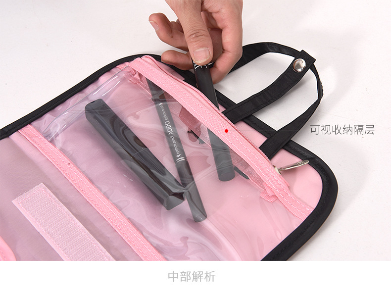 Travel color makeup bag set buckle PVC can split wash bag nylon storage bag activities link