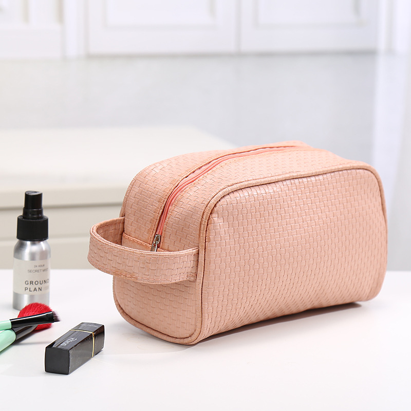 A New simple pure color men 's leather storage bag multifunctional travel waterproof wash bag dust - proof makeup bag for women A New simple pure color men 's leather storage bag multifunctional travel waterproof wash bag dust - proof makeup bag for women