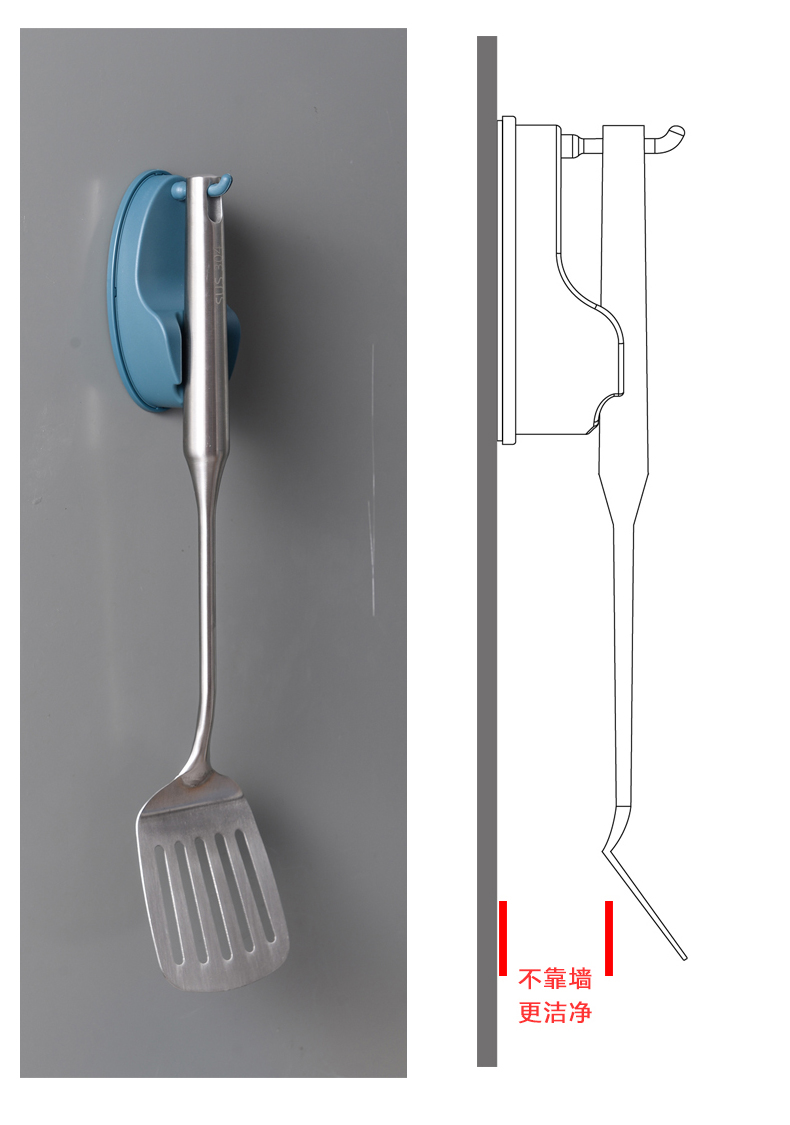 Punch-Free Strong Sticky Hook Kitchen Wall Hanging Kitchen Spatula Wall-Mounted Hook Load-Bearing Viscose Hook