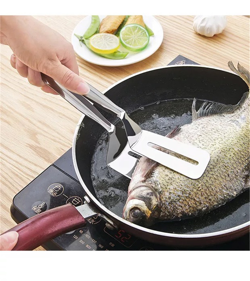 Stainless Steel Spatula Clip Pancake Fried Fish Spatula Pizza Steak Spatula Household Kitchenware Grilled Fillet Steak Spatula Steak Tong