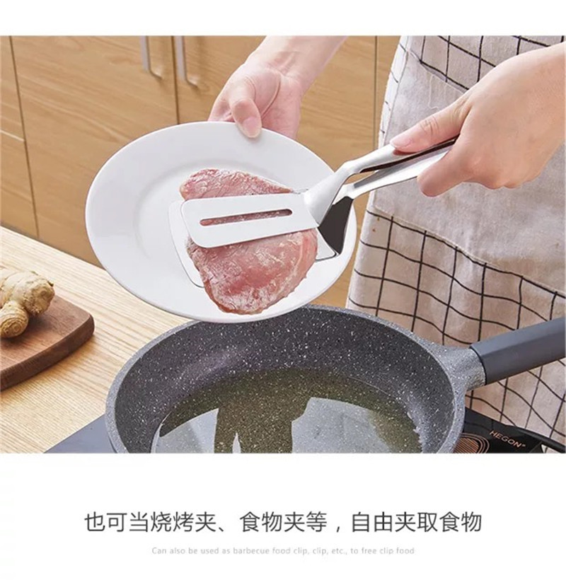 Stainless Steel Spatula Clip Pancake Fried Fish Spatula Pizza Steak Spatula Household Kitchenware Grilled Fillet Steak Spatula Steak Tong