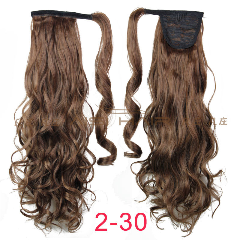 European and American Wig Women&#039;s Seamless Invisible Velcro Ponytail Wig Hot around Hair Extension 