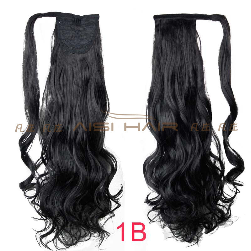 European and American Wig Women&#039;s Seamless Invisible Velcro Ponytail Wig Hot around Hair Extension 