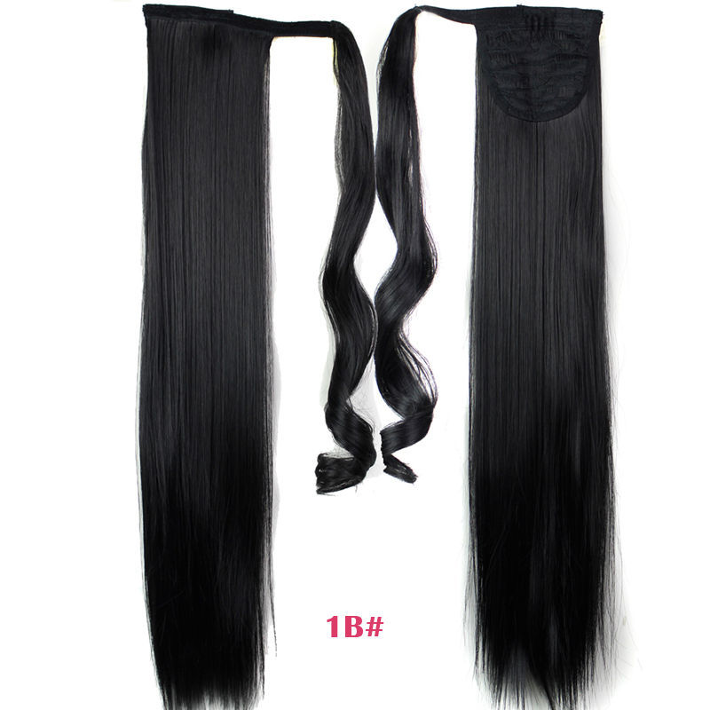 Velcro Straight Ponytail Wig Chemical Fiber Long Straight Hair Hair Extension around Straight Ponytail Origin Supply Velcro Straight Ponytail Wig Chemical Fiber Long Straight Hair Hair Extension around Straight Ponytail Origin Supply