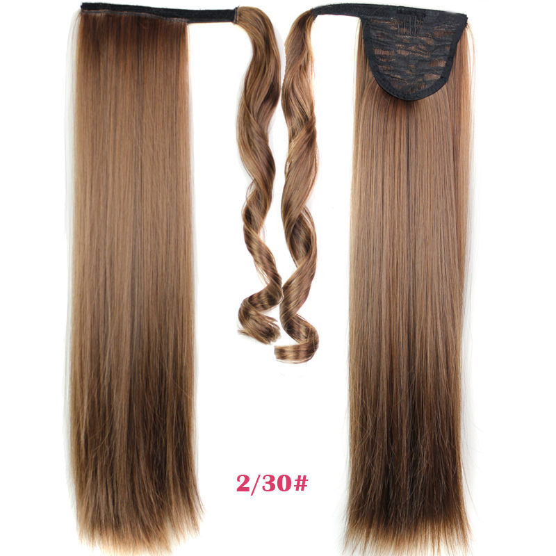 Velcro Straight Ponytail Wig Chemical Fiber Long Straight Hair Hair Extension around Straight Ponytail Origin Supply Velcro Straight Ponytail Wig Chemical Fiber Long Straight Hair Hair Extension around Straight Ponytail Origin Supply