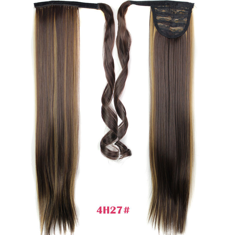 Velcro Straight Ponytail Wig Chemical Fiber Long Straight Hair Hair Extension around Straight Ponytail Origin Supply Velcro Straight Ponytail Wig Chemical Fiber Long Straight Hair Hair Extension around Straight Ponytail Origin Supply