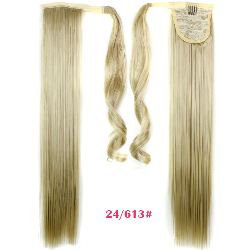 Velcro Straight Ponytail Wig Chemical Fiber Long Straight Hair Hair Extension around Straight Ponytail Origin Supply Velcro Straight Ponytail Wig Chemical Fiber Long Straight Hair Hair Extension around Straight Ponytail Origin Supply
