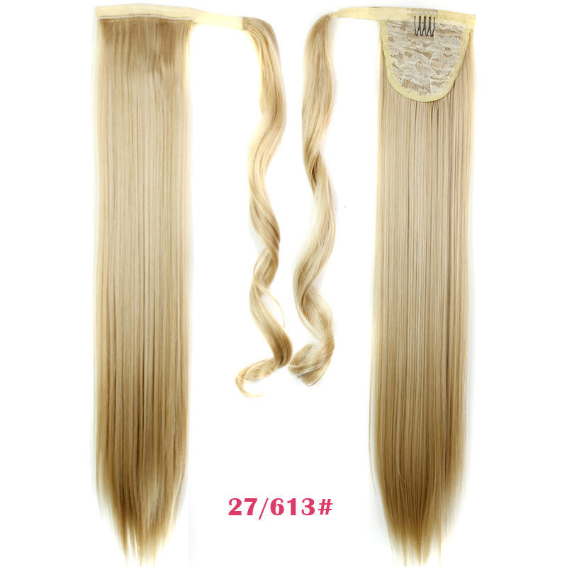 Velcro Straight Ponytail Wig Chemical Fiber Long Straight Hair Hair Extension around Straight Ponytail Origin Supply Velcro Straight Ponytail Wig Chemical Fiber Long Straight Hair Hair Extension around Straight Ponytail Origin Supply
