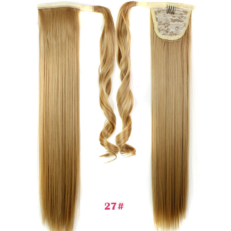 Velcro Straight Ponytail Wig Chemical Fiber Long Straight Hair Hair Extension around Straight Ponytail Origin Supply Velcro Straight Ponytail Wig Chemical Fiber Long Straight Hair Hair Extension around Straight Ponytail Origin Supply