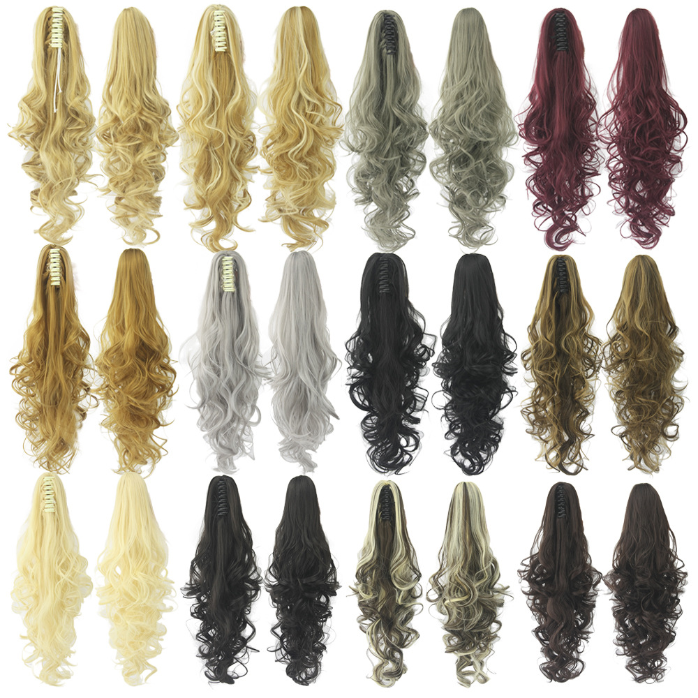 15 Color Optional Clip Ponytail Long Curly Hair Best Seller in Europe and America Hair Extension Wig Wholesale 15 Color Optional Clip Ponytail Long Curly Hair Best Seller in Europe and America Hair Extension Wig Wholesale