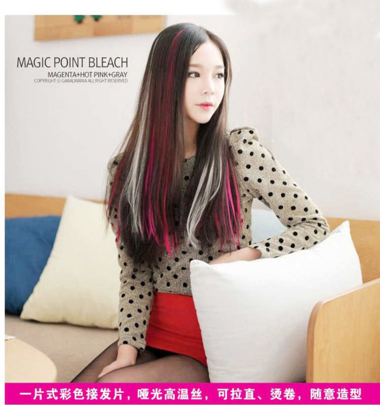 Straight Hair Piece Color Hair Extension Simulation Hair Extension HighTemperature Fiber Curly Hair Wigs Ladies Length Straight Hair Piece Color Hair Extension Simulation Hair Extension HighTemperature Fiber Curly Hair Wigs Ladies Length