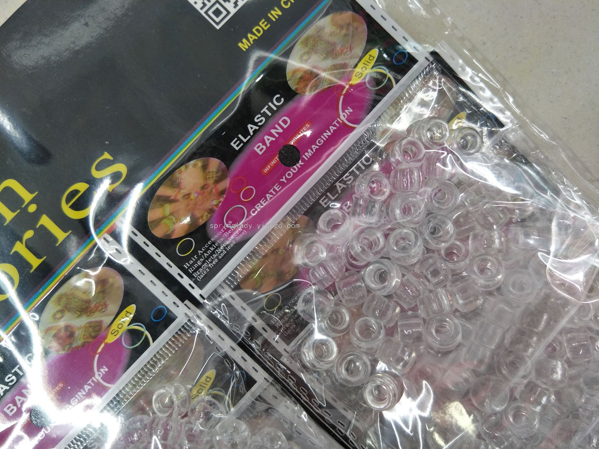 Transparent round Straight Hole Plastic DIY Handmade Jewelry Accessories Loose Beads Hair Extension Beads Wig Part SPRING LADY