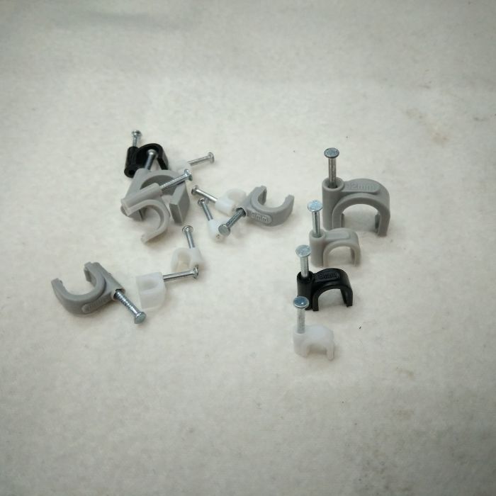 Wholesale plastic clip 6mm Round steel nail fixed wire line card card wire clamp cable card spot