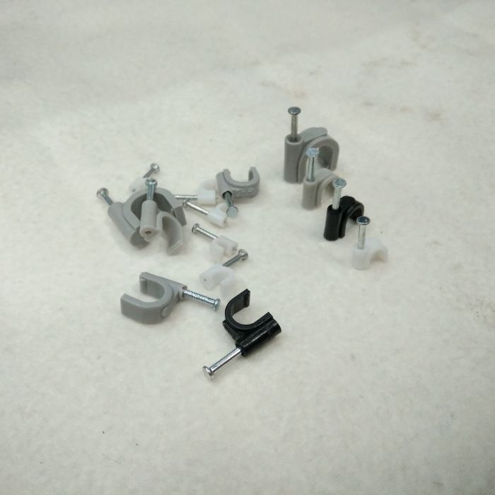 Wholesale plastic clip 6mm Round steel nail fixed wire line card card wire clamp cable card spot