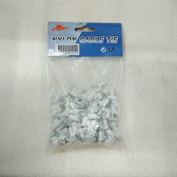 Wholesale plastic clip 6mm Round steel nail fixed wire line card card wire clamp cable card spot