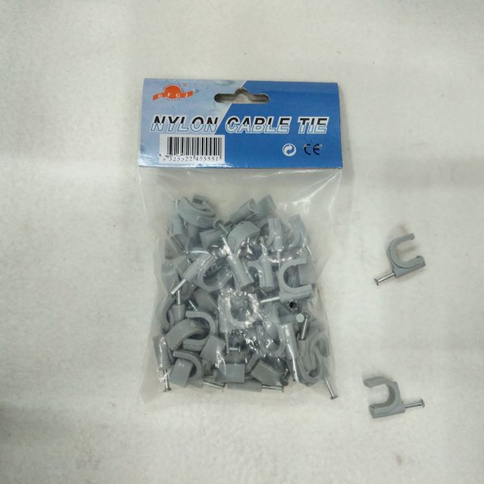 Wholesale plastic clip 6mm Round steel nail fixed wire line card card wire clamp cable card spot
