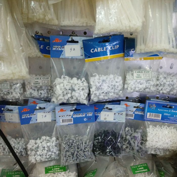 Wholesale plastic clip 6mm Round steel nail fixed wire line card card wire clamp cable card spot