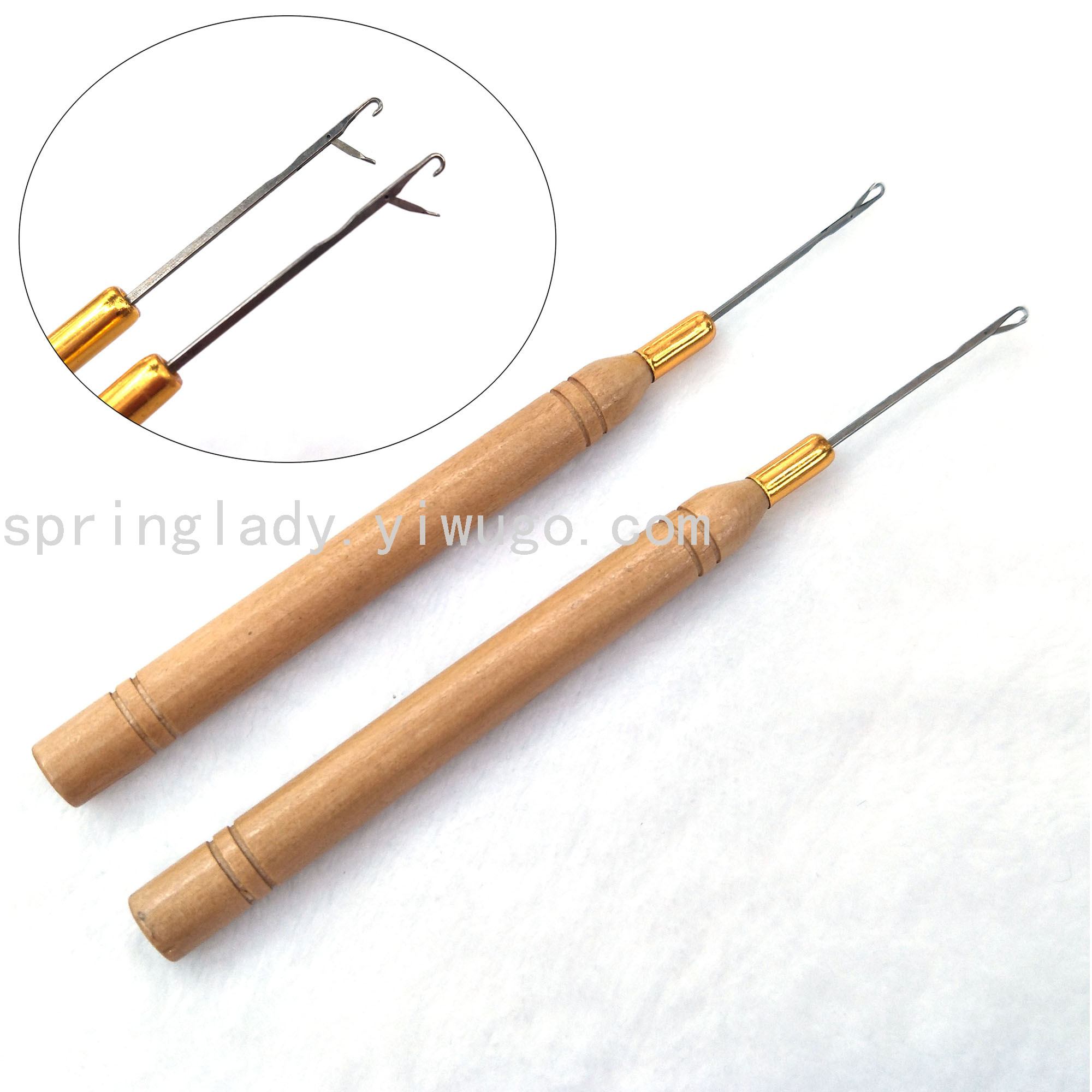 Hair Extension Tools Hair Extension Special Wooden Handle Crochet Wig Crochet Beading Needles Special Crochet Needle Hair Extension Machine