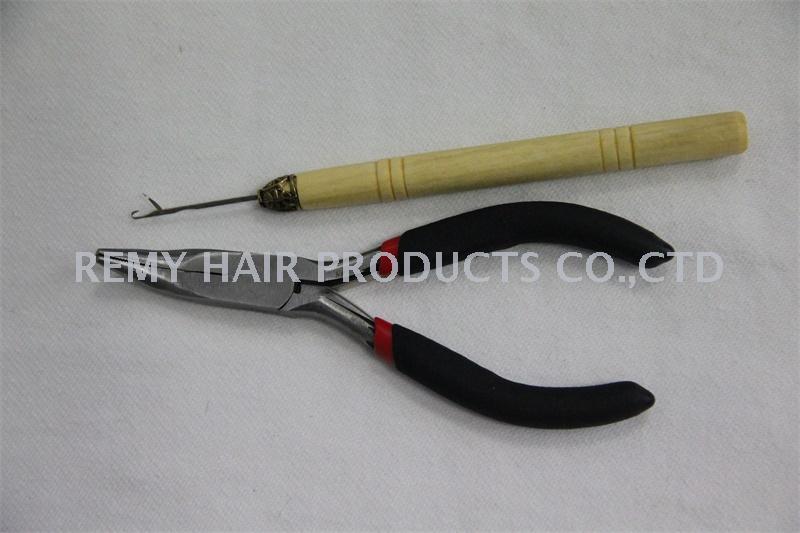 Hair extension pliers and crochet wig extensions
