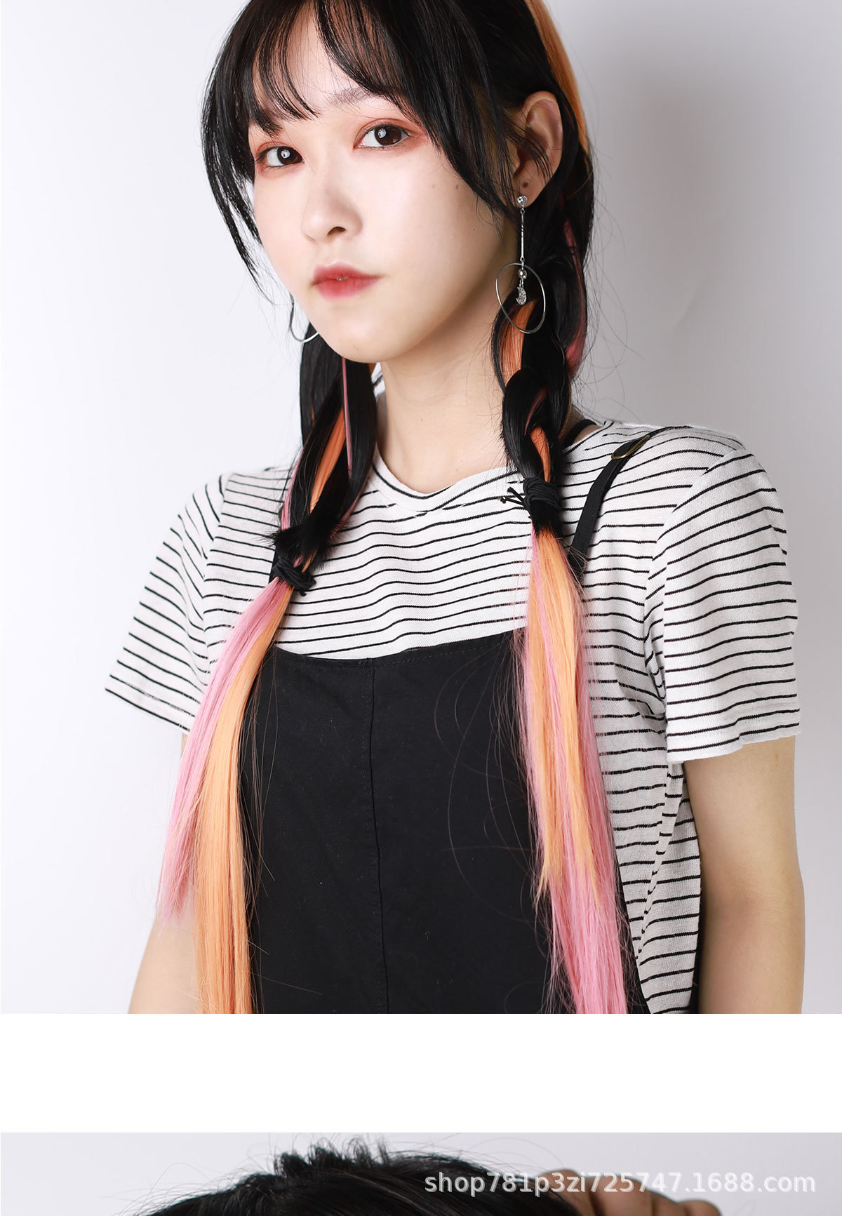 Color Ear Dye Wig Set Matte High-Temperature Fiber Seamless One Piece Hair Extension Wig Set Female Long Hair Short Hair Pieces Color Ear Dye Wig Set Matte High-Temperature Fiber Seamless One Piece Hair Extension Wig Set Female Long Hair Short Hair Pieces