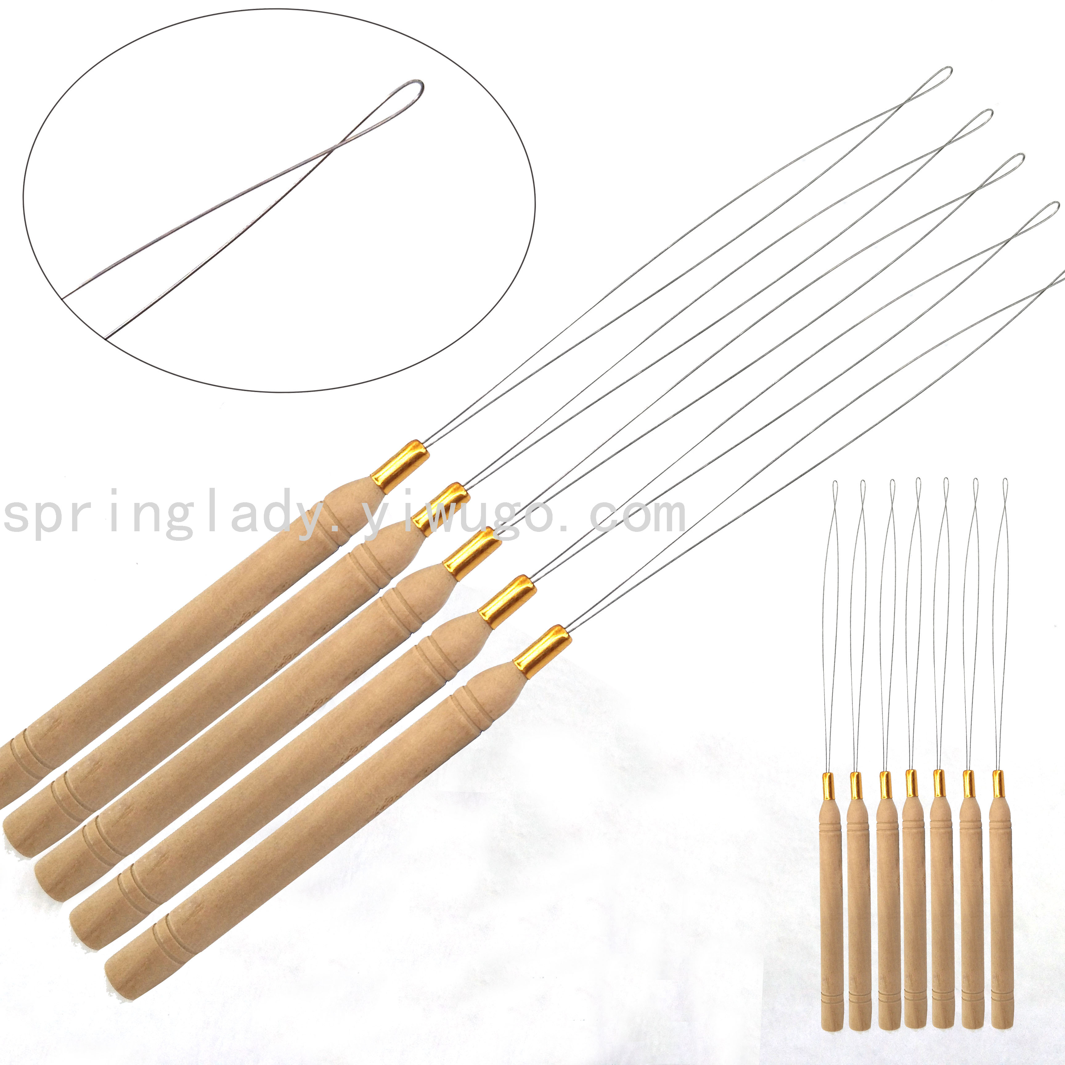 Hair Extension Tools Hair Extension Special Wooden Handle Crochet Wig Crochet Beading Needles Special Crochet Needle Hair Extension Machine