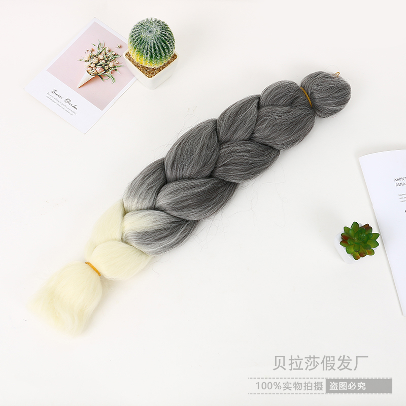 Dirty Braid Hair Band Wig Hip Hop Artifact Color Wig Strip Men&#039;s and Women&#039;s Motorcycle Nightclub Hair Extension Twist Long Braid