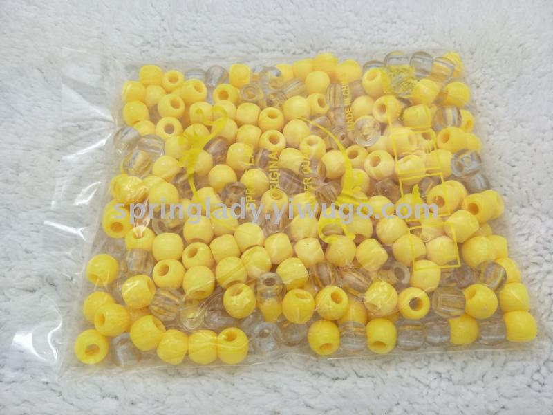 Colored round Straight Hole Plastic Beads DIY Handmade Jewelry Accessories Loose Beads Hair Extension Beads Wig Part SPRING LADY