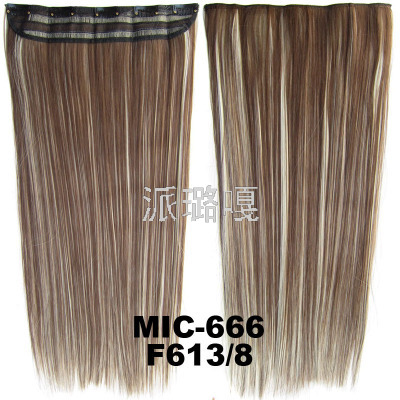 Solid 5-Clip Chemical Fiber Hair Clip Hair Extension 5-Clip Long Straight Hair