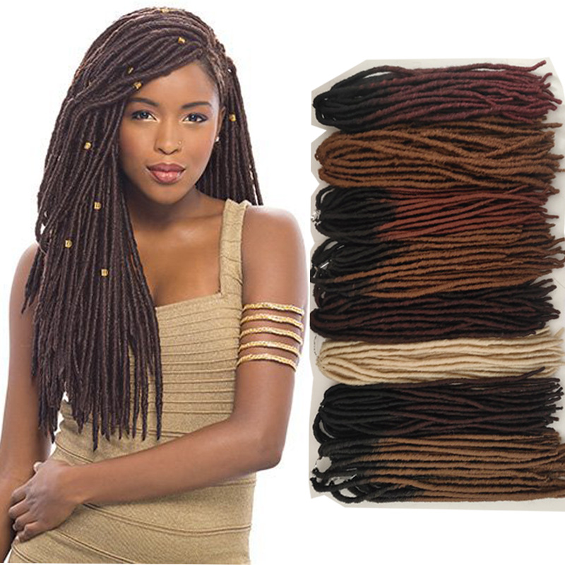 European and American Wig Set Lolita Faux Locs African Wig Black Braid Hair Extension Piece