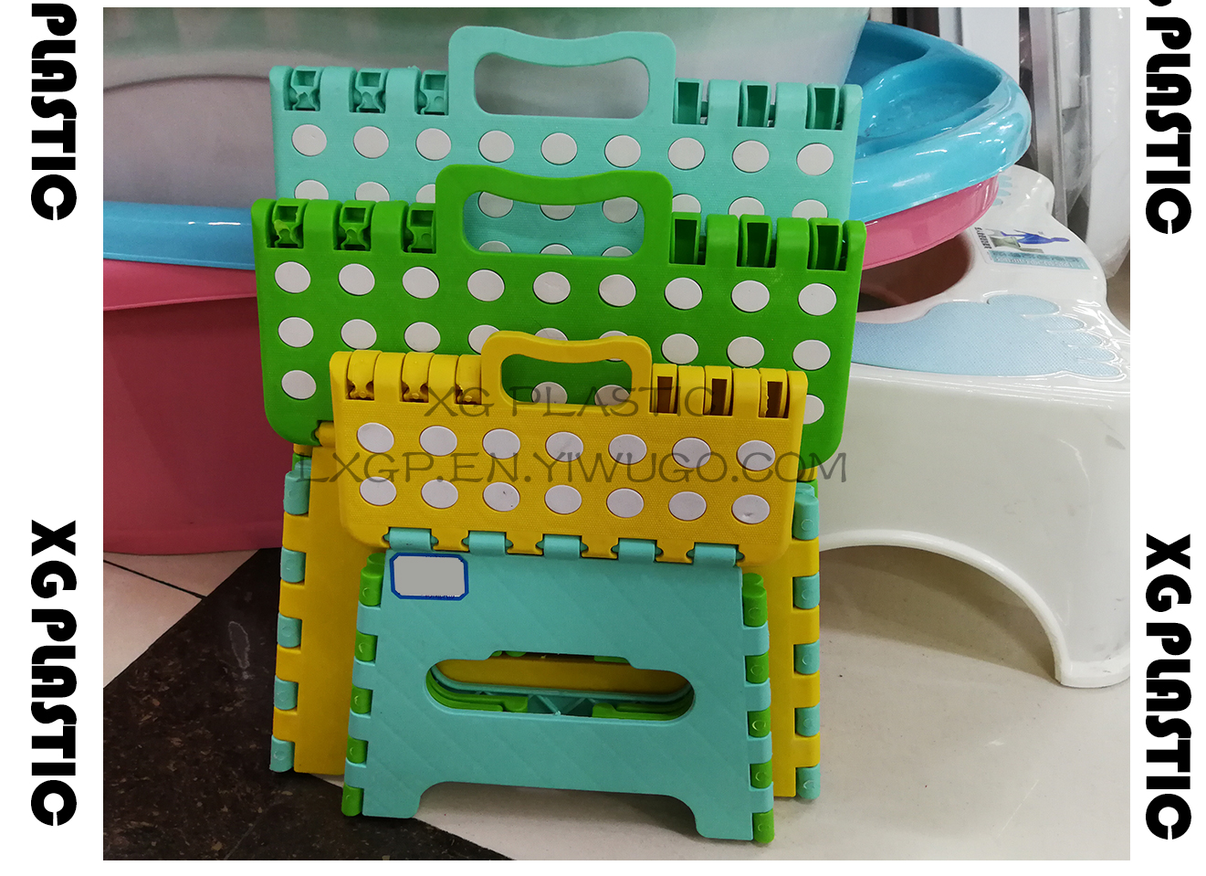 Plastic stools Folding Stool Chair Portable Home Furniture dot pattern Child Convenient Dinner Stools Plastic stools Folding Stool Chair Portable Home Furniture dot pattern Child Convenient Dinner Stools