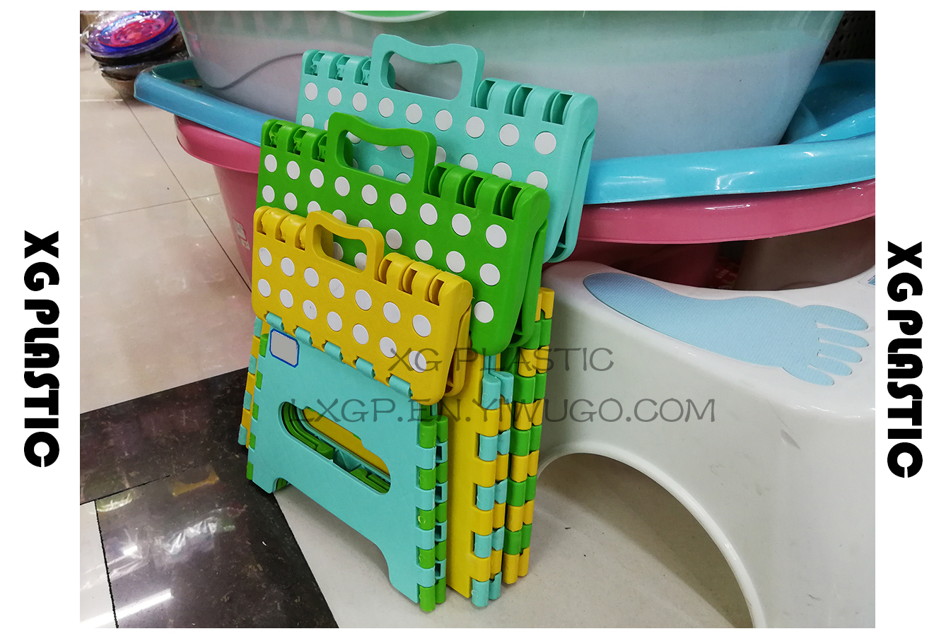 Plastic stools Folding Stool Chair Portable Home Furniture dot pattern Child Convenient Dinner Stools Plastic stools Folding Stool Chair Portable Home Furniture dot pattern Child Convenient Dinner Stools