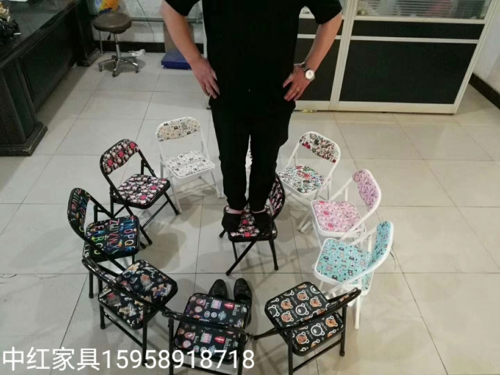 ROMEN'S Cartoon Children Folding Chair Home Tea Table and Chair Casual and Portable Small Folding Stool Student Small Arm Chair Low Stool W