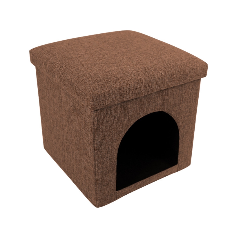New Folding Stool Home Decoration Stool Fabric Shoe Change Stool with Cat Nest Cat Shared Design Stool