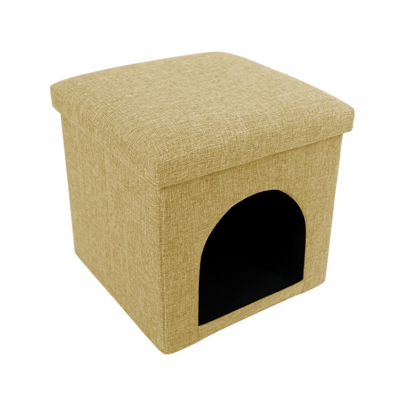 New Folding Stool Home Decoration Stool Fabric Shoe Change Stool with Cat Nest Cat Shared Design Stool