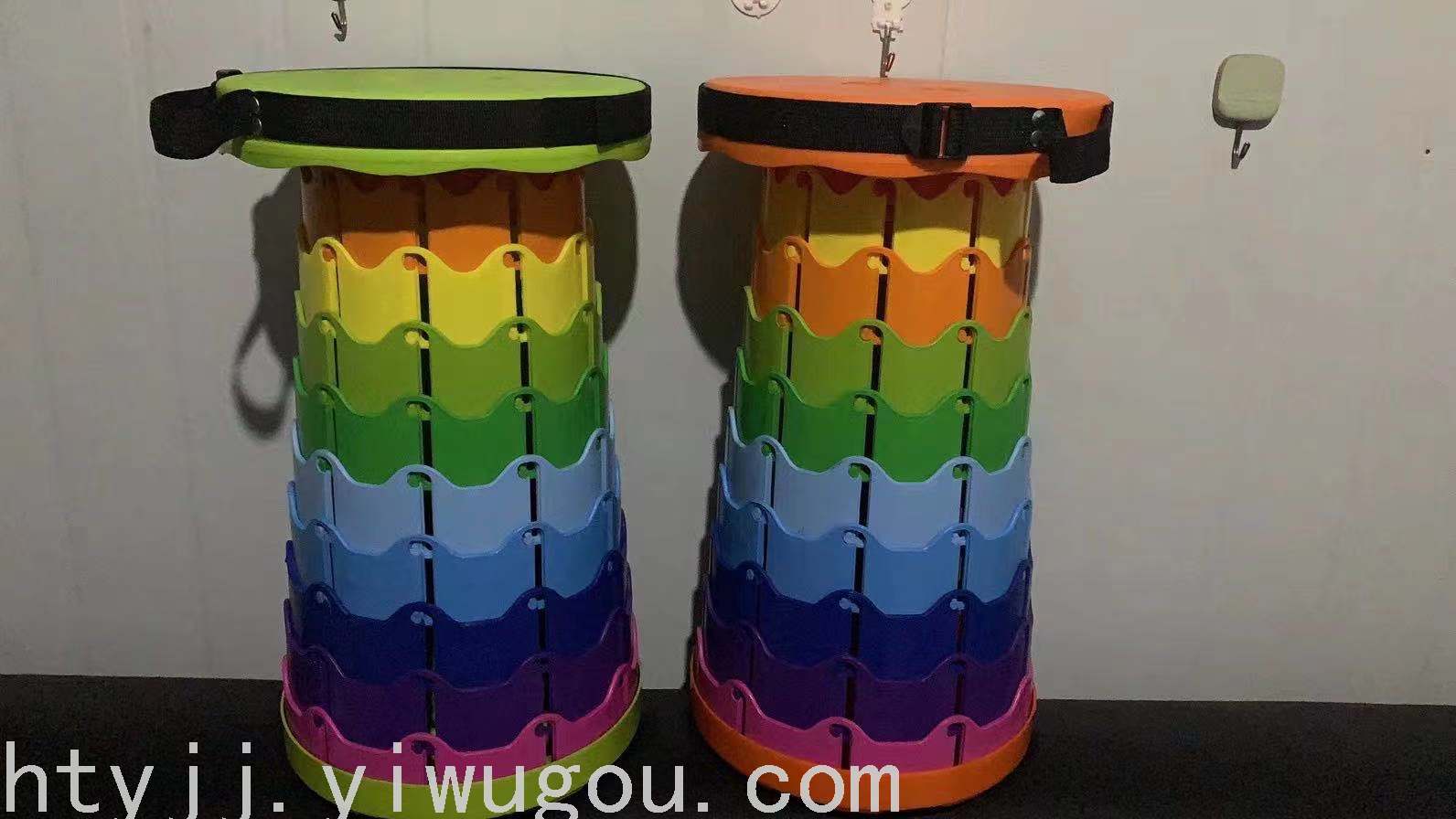 Rainbow Thickened Folding Stool Adjustable Retractable Portable Outdoor Travel Camping Spring Outing Household Plastic Rainbow Thickened Folding Stool Adjustable Retractable Portable Outdoor Travel Camping Spring Outing Household Plastic