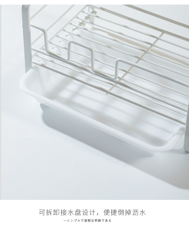 Factory Direct Sales Kitchen Bathroom Supplies Draining Basket Sponge Draining Rack Storage Sink Table Surface Storage Rack with Tray