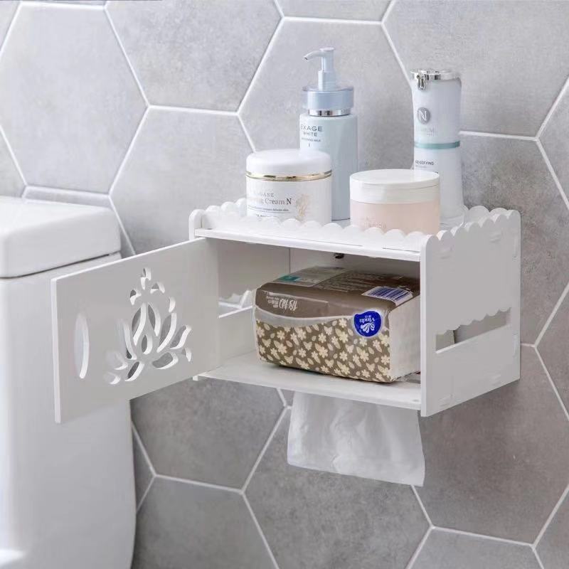 Home Wood-Plastic Plate Toilet Paper Box Toilet Punch-Free Tissue Holder Storage Rack Lotus Tissue Box Zw2712 Home Wood-Plastic Plate Toilet Paper Box Toilet Punch-Free Tissue Holder Storage Rack Lotus Tissue Box Zw2712
