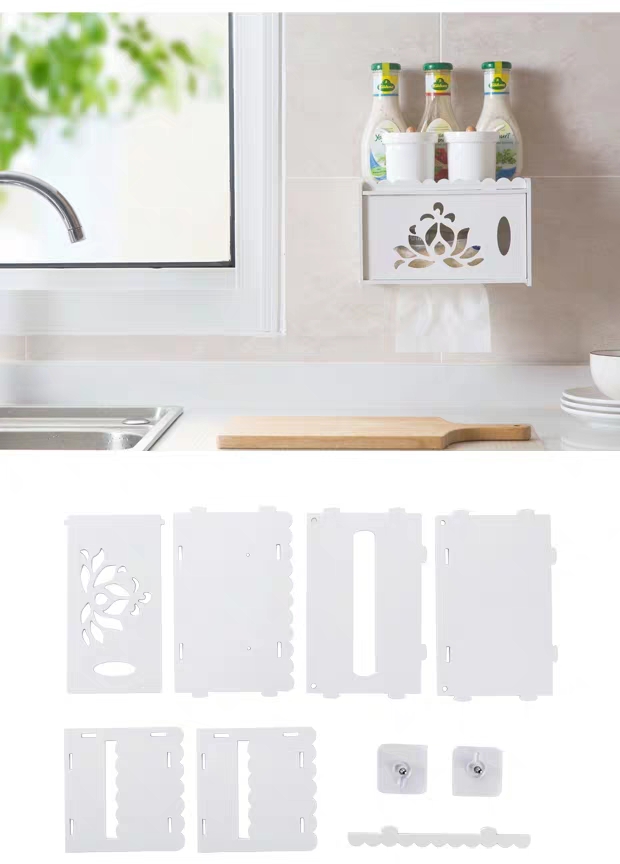 Home Wood-Plastic Plate Toilet Paper Box Toilet Punch-Free Tissue Holder Storage Rack Lotus Tissue Box Zw2712 Home Wood-Plastic Plate Toilet Paper Box Toilet Punch-Free Tissue Holder Storage Rack Lotus Tissue Box Zw2712