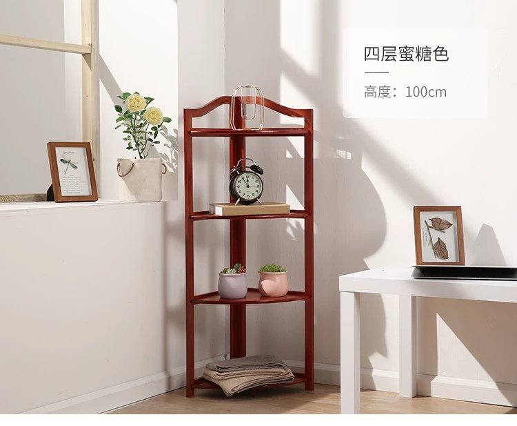 Bamboo Tripod Pastoral Storage Triangle Cabinet Storage Rack Furniture Multi-Purpose Tripod Zjj34b