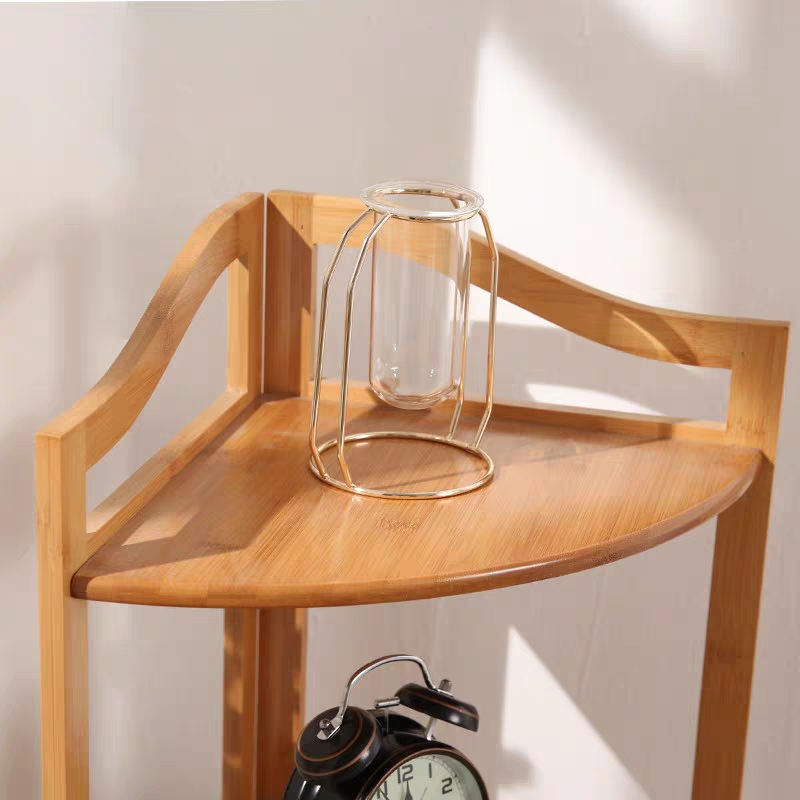 Bamboo Tripod Pastoral Storage Triangle Cabinet Storage Rack Furniture Multi-Purpose Tripod Zjj34b