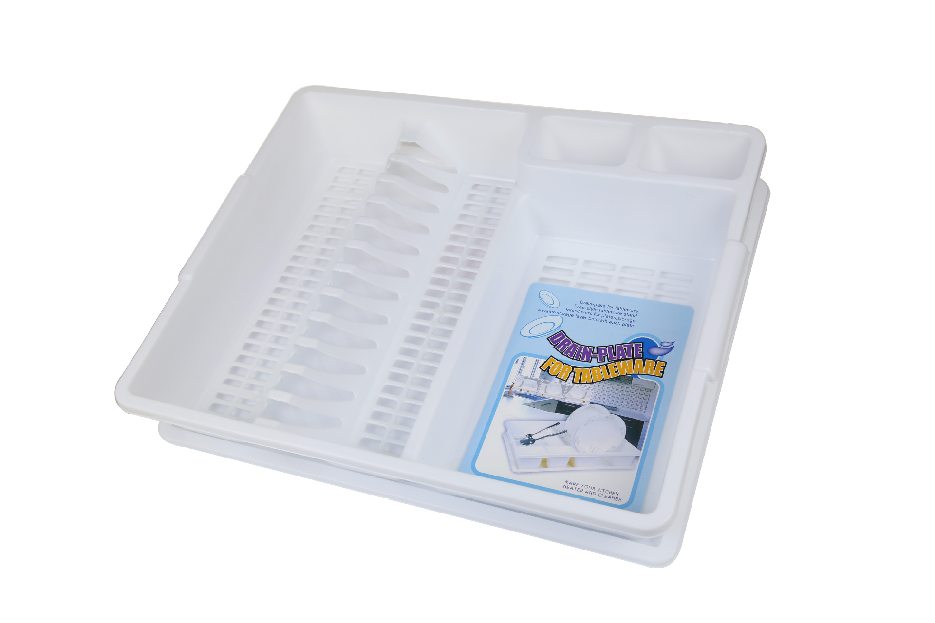 Household Kitchen Drain Bowl Rack Multi-Functional Tableware Storage Rack Tableware Plastic Drip Dish Rack with Chassis