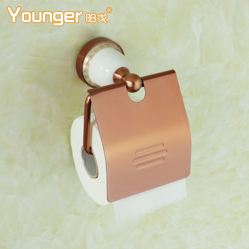 Aluminum Towel Rack Bath Towel Rack European Rose Gold Storage Rack Bathroom Bathroom Bathroom Pendant Set