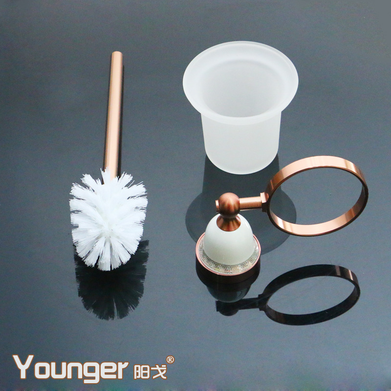 Aluminum Towel Rack Bath Towel Rack European Rose Gold Storage Rack Bathroom Bathroom Bathroom Pendant Set